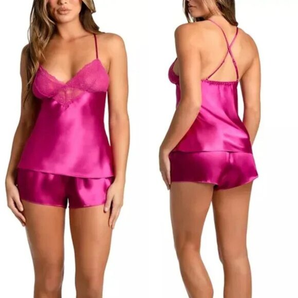 Linea Donatella Other - Linea Donatella 2-Pc. Ayanna Satin & Lace Short Pajamas Set NWT Sz M